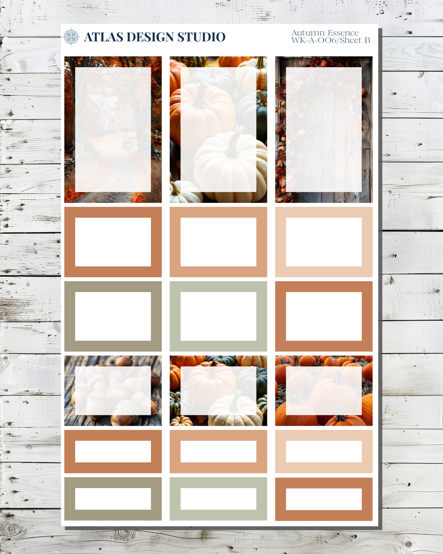 Planner stickers made of functional boxes with a fall theme.