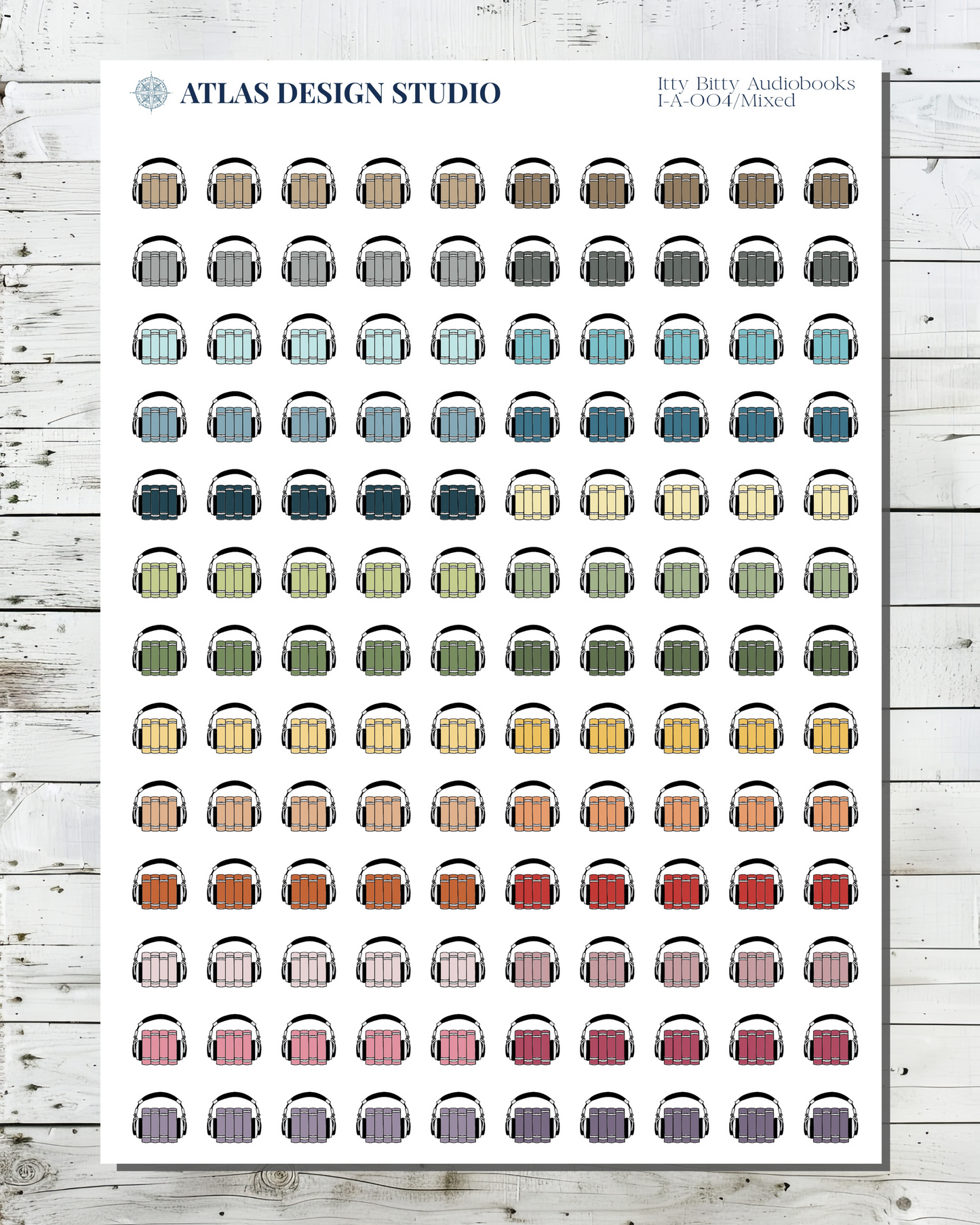Tiny audiobook stickers in many colors