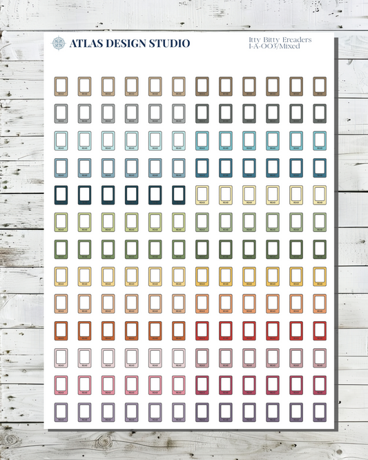 Tiny E-reader stickers in many colors