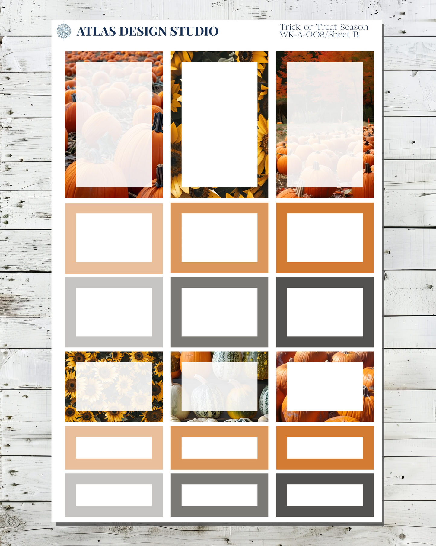 Planner stickers made of functional boxes with a Halloween theme.